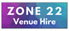 Zone22 logo, multicolored, venue hire